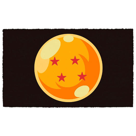 Felpudo Dragon Ball negro con esfera naranja de cuatro estrellas