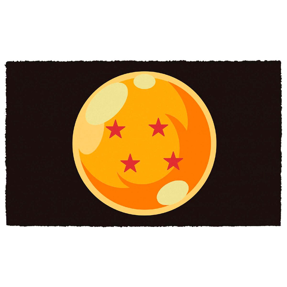 Felpudo Dragon Ball negro con esfera naranja de cuatro estrellas