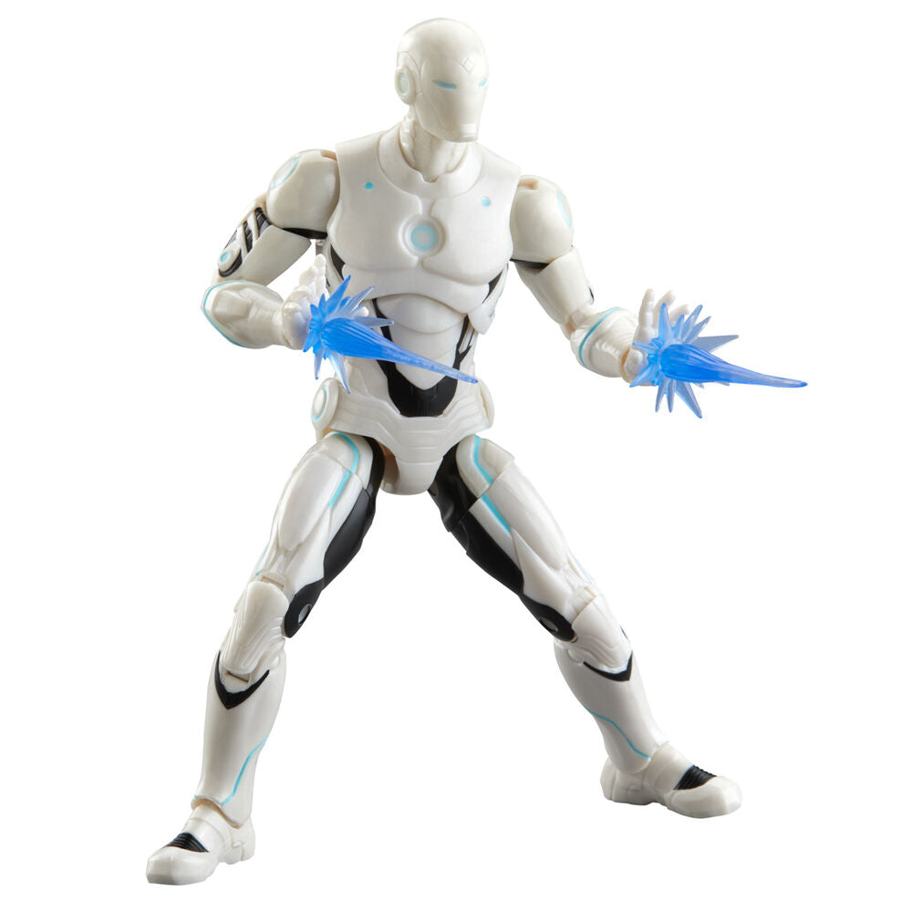 Figura articulada Superior Iron Man Marvel Legends blanca con detalles azules - 4