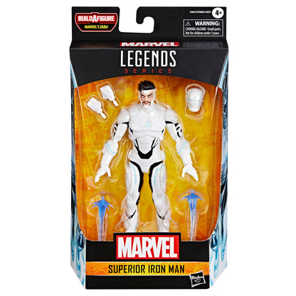 Figura articulada Superior Iron Man Marvel Legends blanca con detalles azules - 2