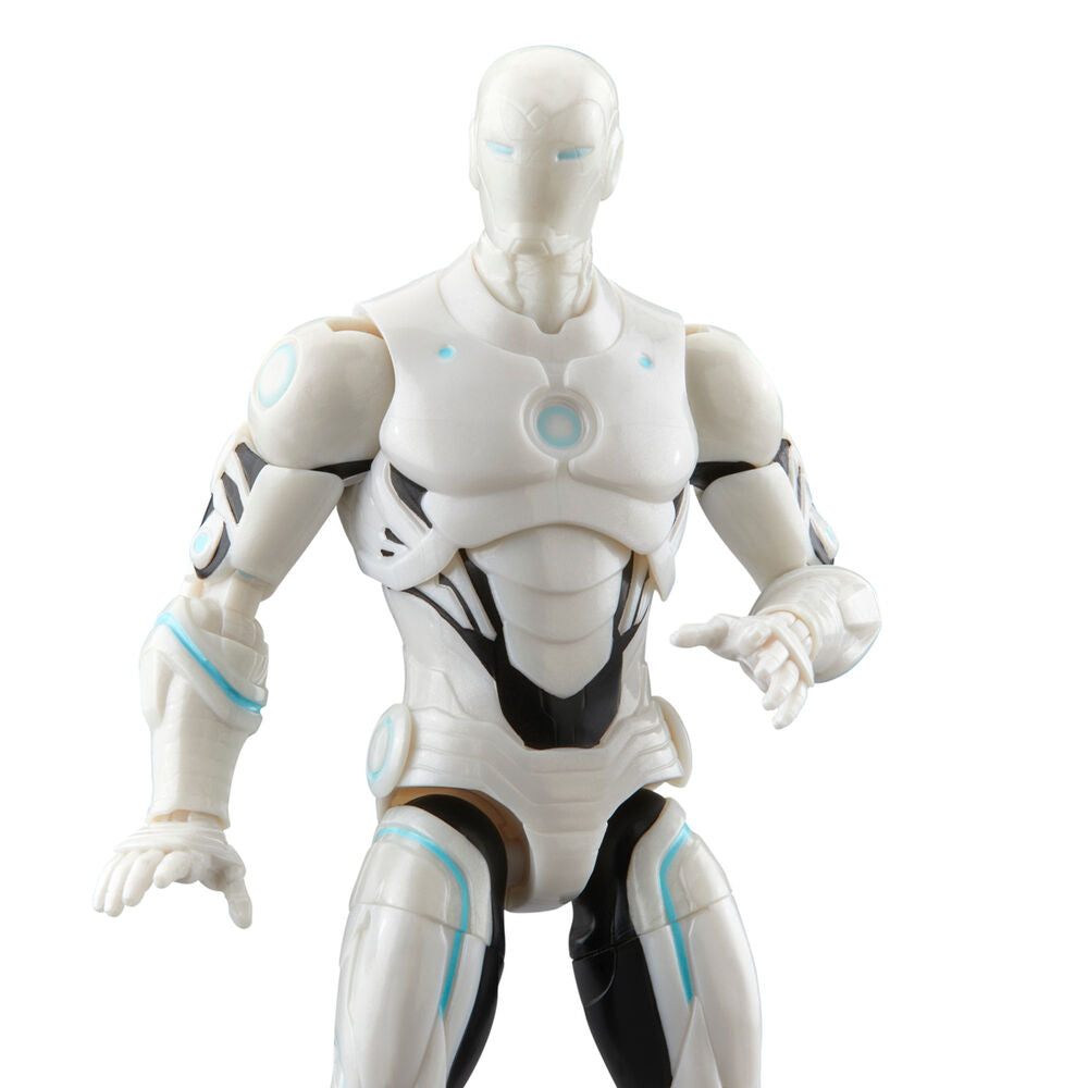 Figura articulada Superior Iron Man Marvel Legends blanca con detalles azules - 8