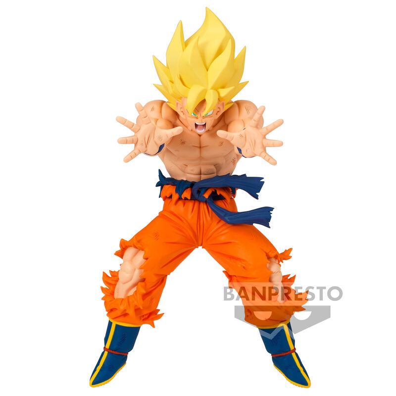 Figura de Son Goku Super Saiyan en pose de combate