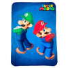 Manta polar azul de Super Mario Bros con Mario y Luigi