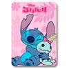 Manta polar rosa Disney Stitch con motivos florales