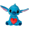 Peluche azul de Stitch Disney sentado con corazón rojo