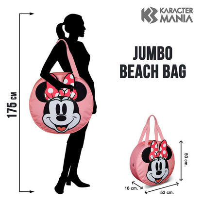 Bolsa de playa rosa de Minnie Disney con lazo de lunares - 2
