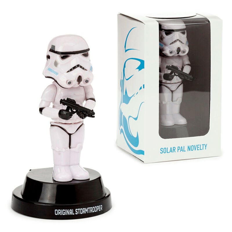 Muñeco solar Imperial Stormtrooper Star Wars sobre base negra