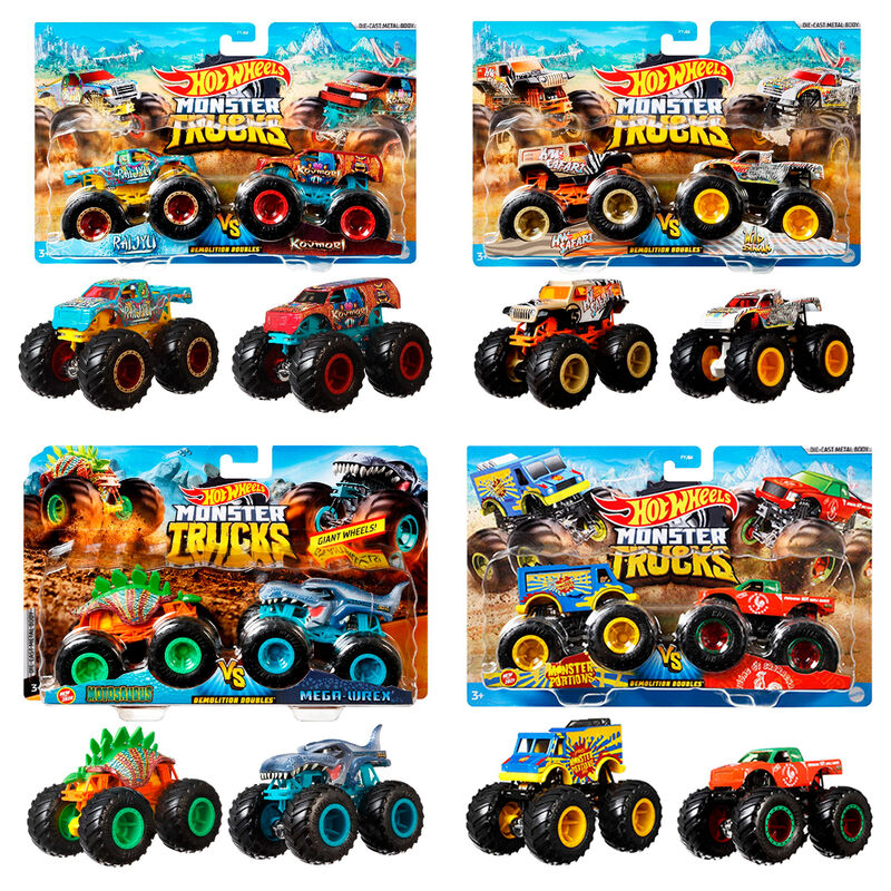 Blister Hot Wheels Monster Trucks con dos coches a escala 1:64