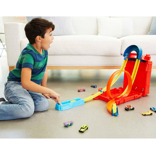 Pista Hot Wheels Track Builder con looping y bidón de almacenamiento - 3