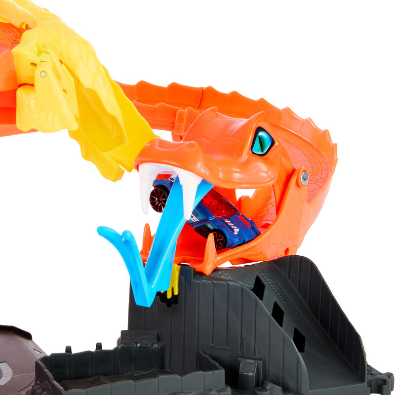 Pista Hot Wheels City Pizza Slam con cobra naranja y coche 1:64 - 3