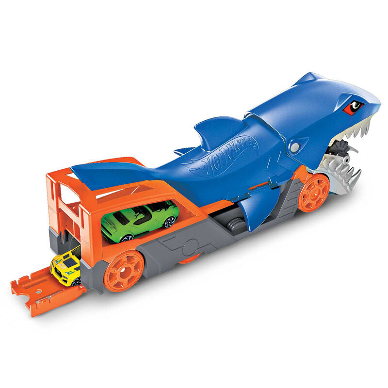 Camión tiburón Hot Wheels Shark Chomp con coche y rampa - 6