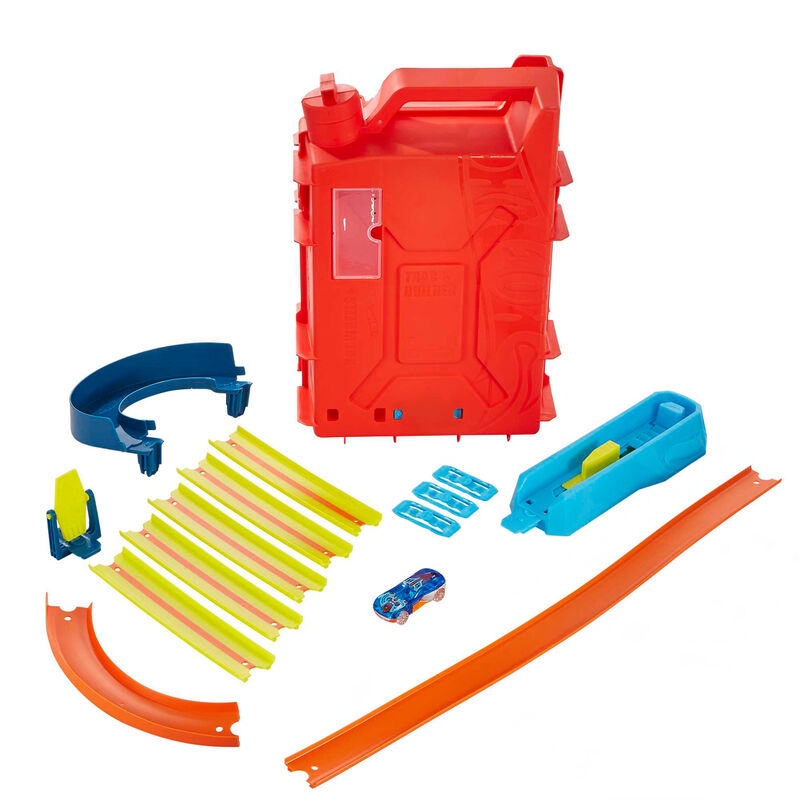 Pista Hot Wheels Track Builder con looping y bidón de almacenamiento - 8