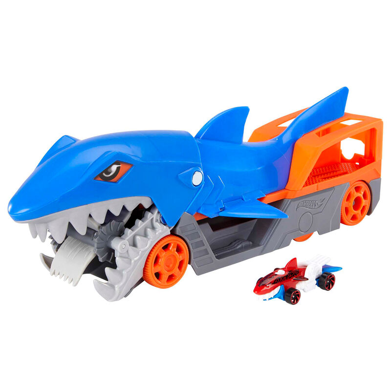 Camión tiburón Hot Wheels Shark Chomp con coche y rampa - 7