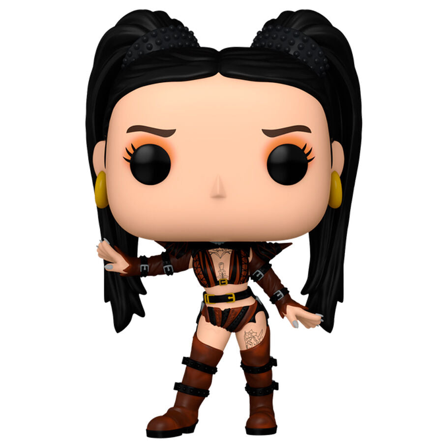 Figura Funko POP! Rocks de Bella Poarch con cabello negro y vestuario marrón y negro