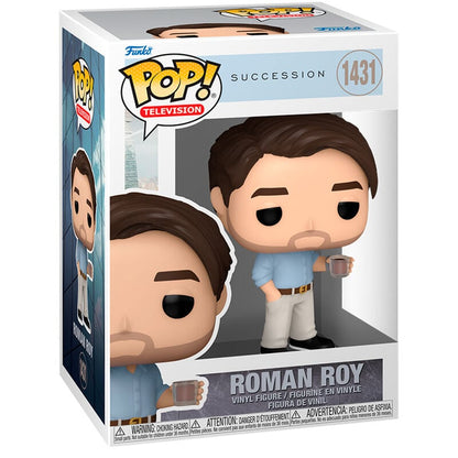 Figura Funko POP! de Roman Roy de Succession con una taza