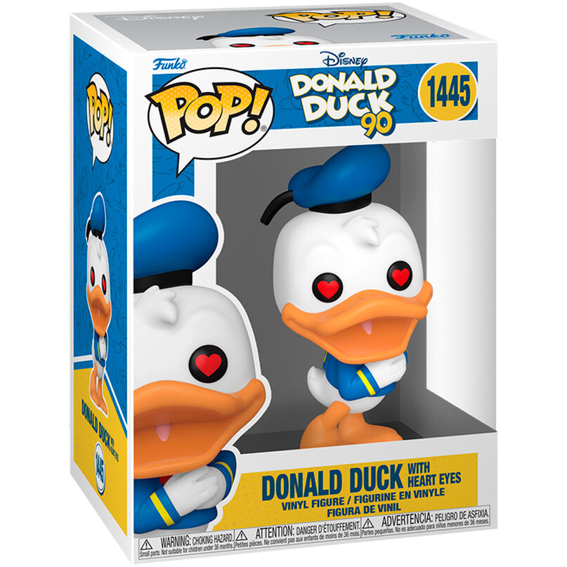 Figura Funko POP! de Donald Duck con ojos de corazón en caja