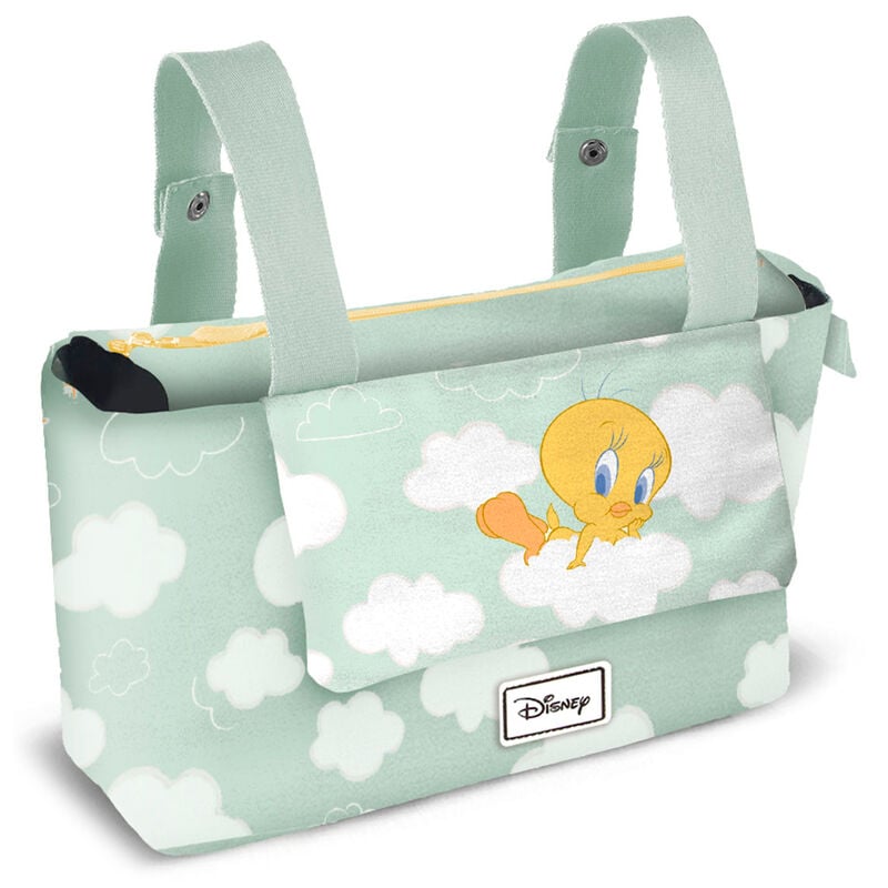 Bolso de maternidad verde menta Clouds con Piolín y nubes