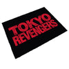 Felpudo negro de fibra de coco con logotipo rojo de Tokyo Revengers