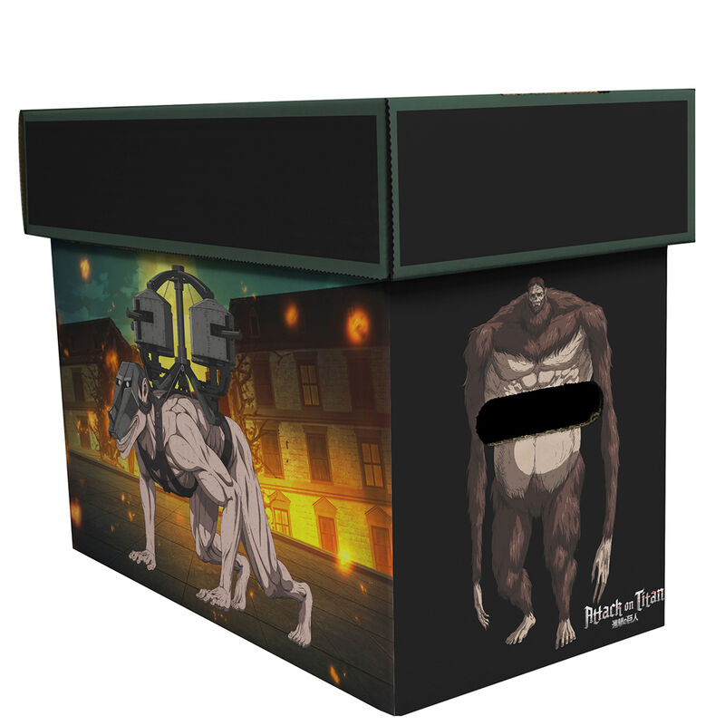 Caja de almacenaje Attack on Titan con diseño de titanes