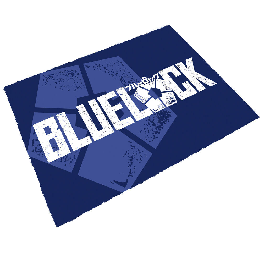 Felpudo Blue Lock azul con logotipo blanco
