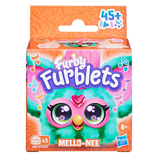Mini Furby Furblet Mello Nee turquesa con grandes orejas y ojos rosas - 2