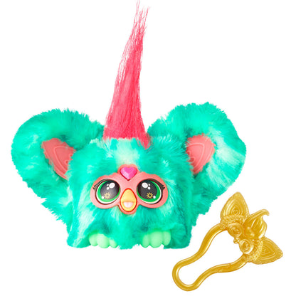 Mini Furby Furblet Mello Nee turquesa con grandes orejas y ojos rosas - 4