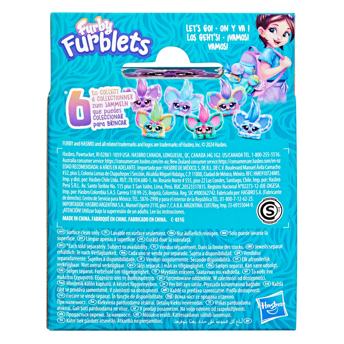 Mini Furby Hip Bop Furblet rosa y lila con orejas grandes - 3