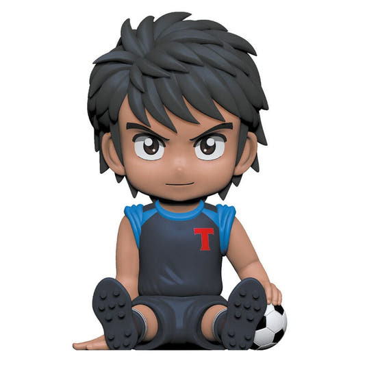 Hucha de Kojiro Hyuga de Captain Tsubasa con balón de fútbol