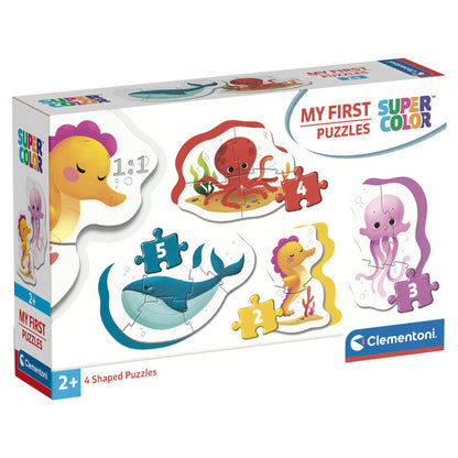 Caja de puzzles Clementoni My First Puzzles Super Color de animales marinos