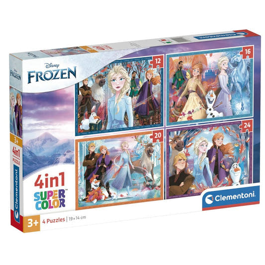 Set Clementoni de cuatro puzzles Frozen Disney con Elsa, Anna y Olaf