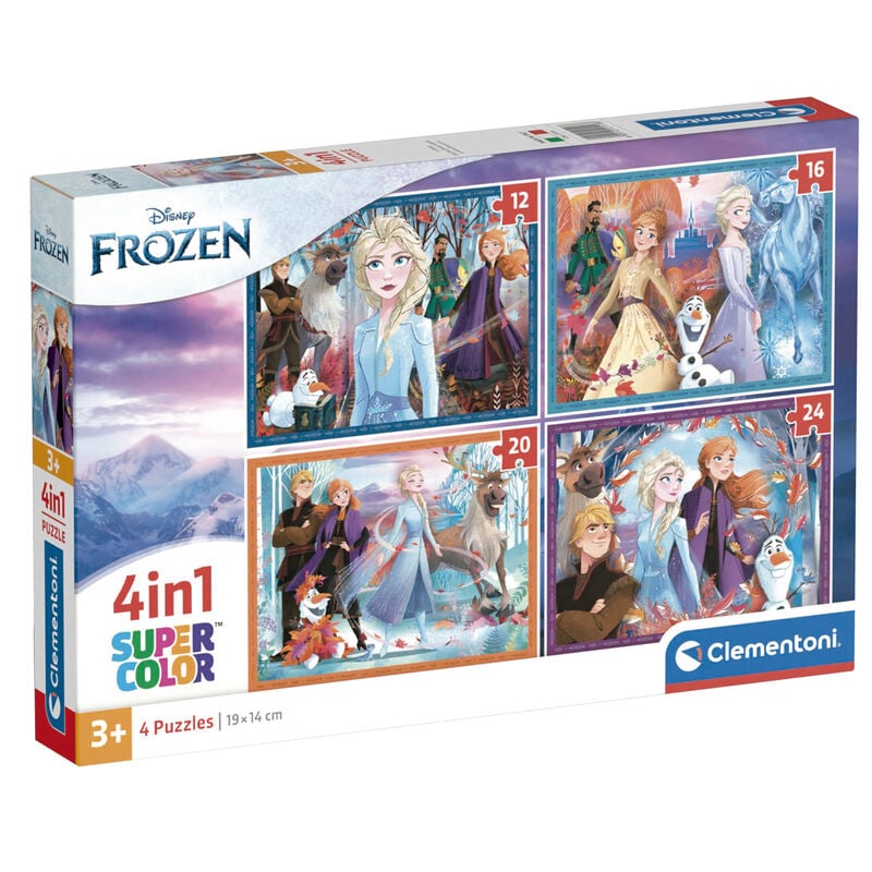 Set Clementoni de cuatro puzzles Frozen Disney con Elsa, Anna y Olaf