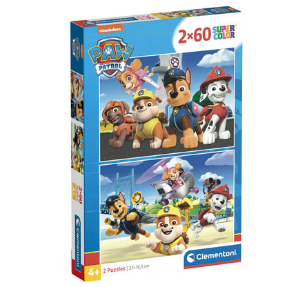 Caja con dos puzzles Clementoni de Paw Patrol de 60 piezas