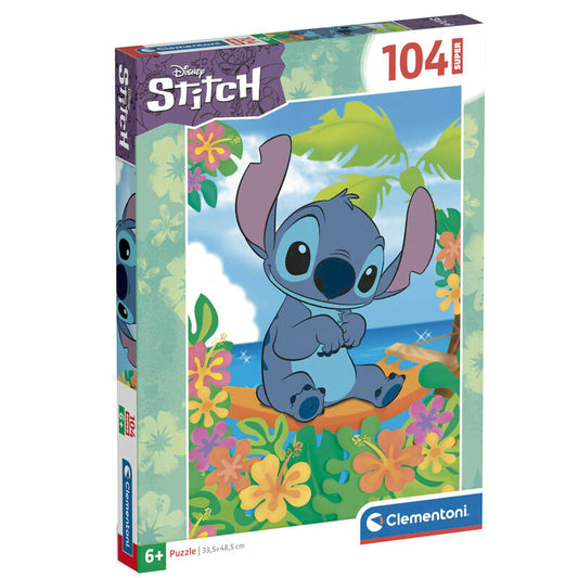 Puzzle Clementoni de Stitch Disney con flores tropicales