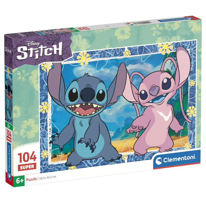 Puzzle Clementoni de Disney con Stitch y Angel, 104 piezas