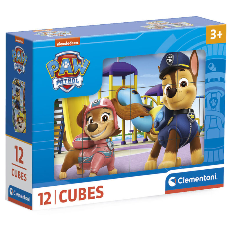 Puzzle de cubos Paw Patrol de 12 piezas con Chase y Skye