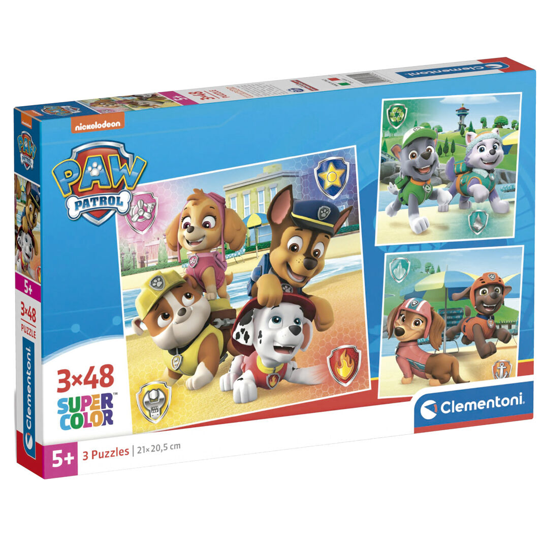 Puzzle Clementoni de Patrulla Canina PAW Patrol con 3 puzles de 48 piezas