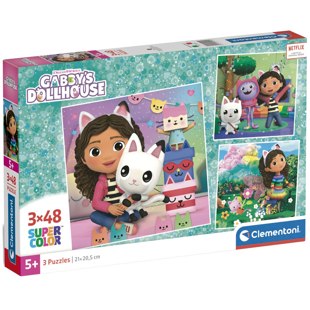 Puzzle Clementoni de La Casa de Muñecas de Gabby con 3 escenas