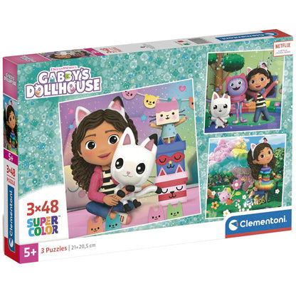 Puzzle Clementoni de La Casa de Muñecas de Gabby con 3 escenas