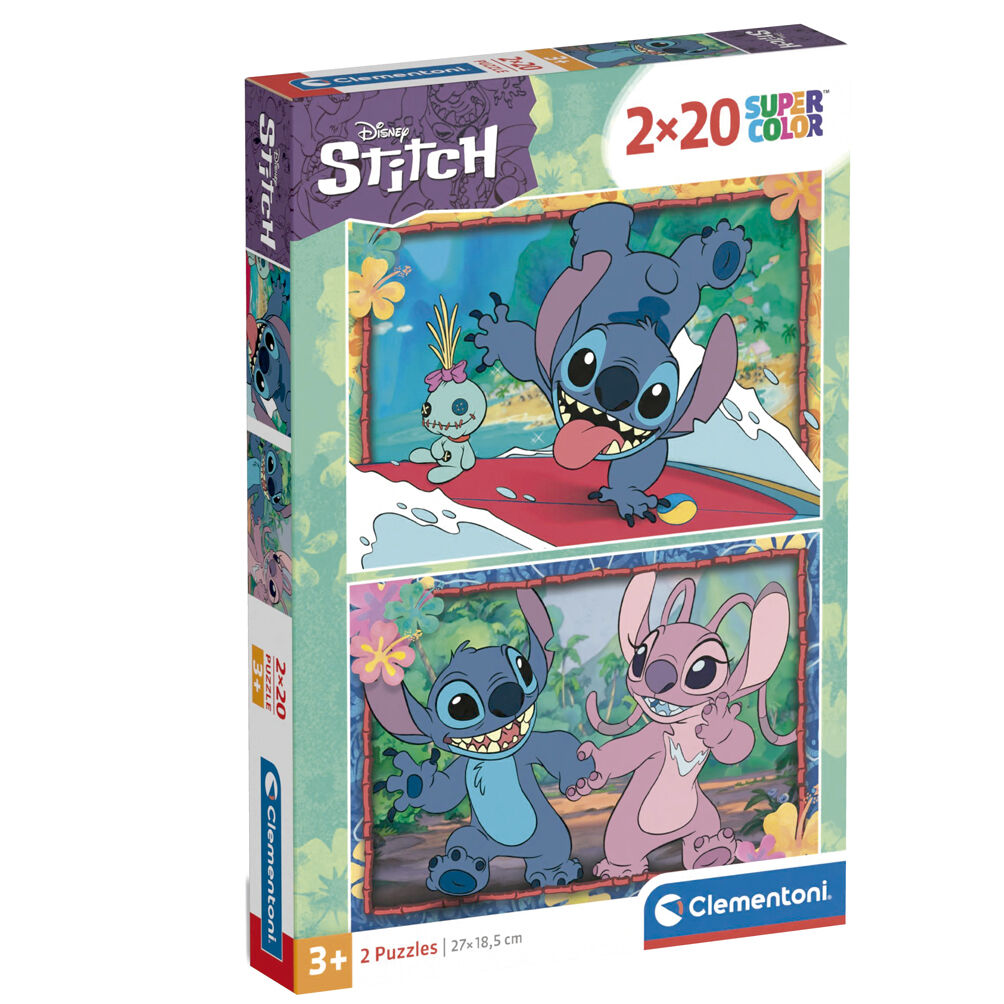 Caja de 2 puzzles Disney de Stitch de 20 piezas Clementoni