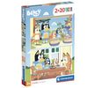 Puzzle Clementoni de Bluey con dos imágenes de 20 piezas