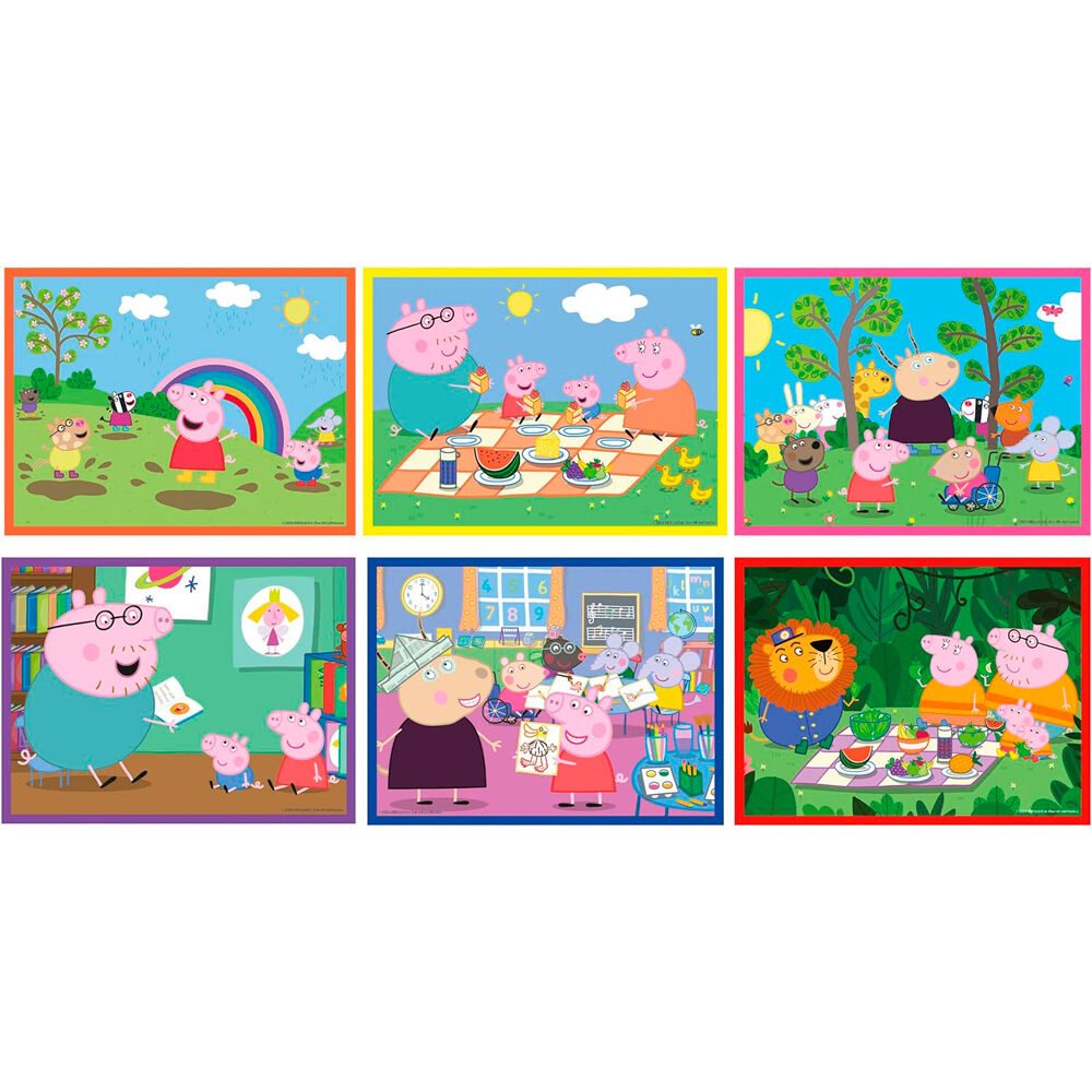 Puzzle de 12 cubos de Peppa Pig Clementoni con escena de arcoíris - 2