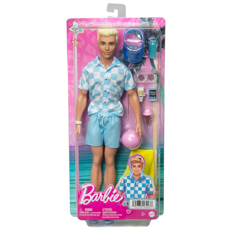 Muñeco Ken de Barbie con ropa y accesorios de playa