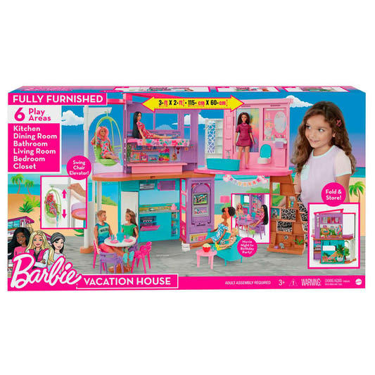 Casa Malibu Barbie de dos pisos con muebles y accesorios