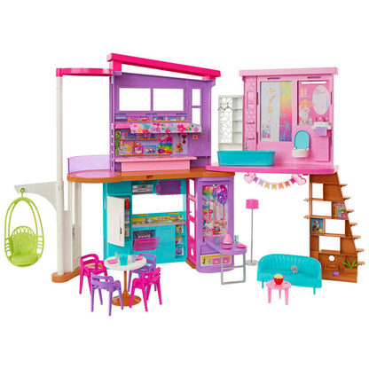 Casa Malibu Barbie de dos pisos con muebles y accesorios - 2