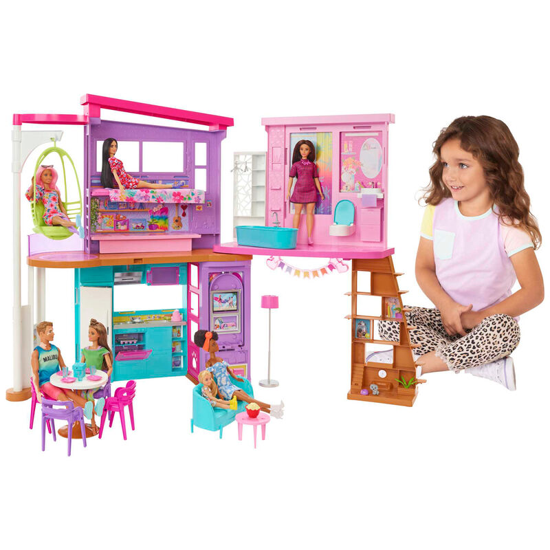 Casa Malibu Barbie de dos pisos con muebles y accesorios - 3