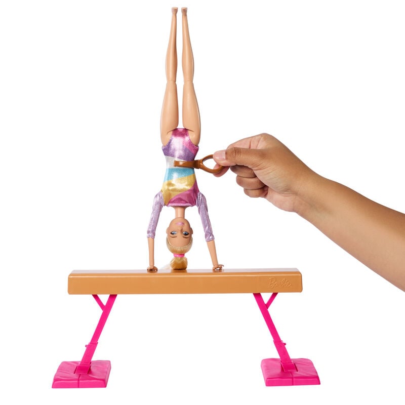 Muñeca Barbie gimnasta con barra de equilibrio y accesorios deportivos - 4