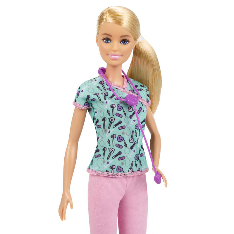 Muñeca Barbie Enfermera con uniforme y estetoscopio - 4