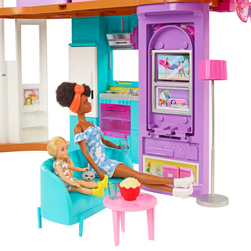 Casa Malibu Barbie de dos pisos con muebles y accesorios - 5