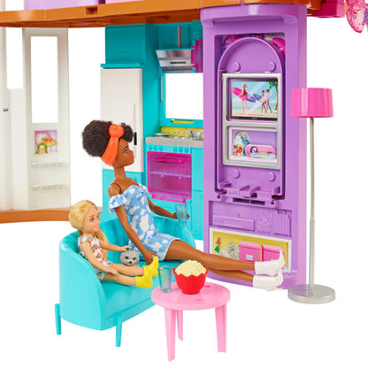Casa Malibu Barbie de dos pisos con muebles y accesorios - 5