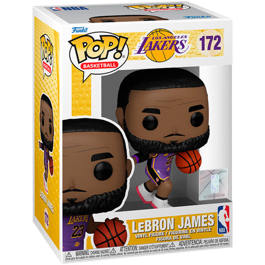 Figura Funko POP! de LeBron James con uniforme de Los Angeles Lakers y balón - 2